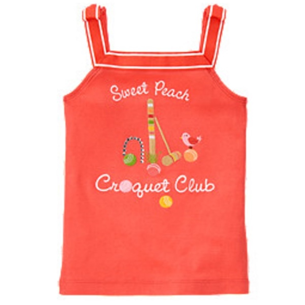 "PREPPY PEACH" Gem Croquet Club Tank Top